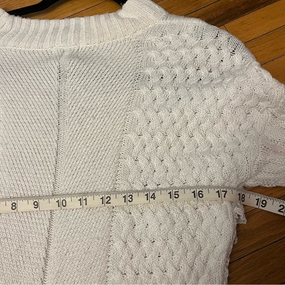 Torn by Ronny Kobo white lace up ruffle sweater - Picture 10 of 11